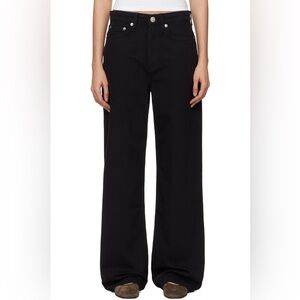Rag & Bone Black 'The Logan' Mid-Rise Wide Leg Jeans size 26